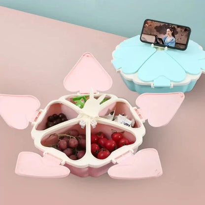 Тарілка-органайзер для цукерок та солодощів на 5 відсіків Peach Heart Shape з тримачем для телефону W-27W