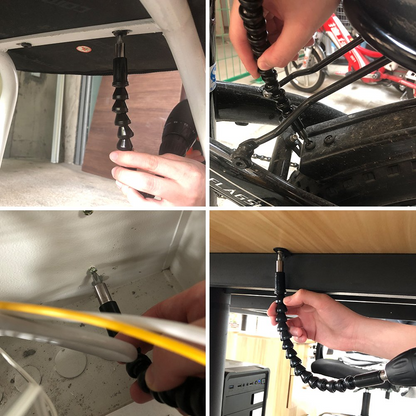 Подовжувач гнучкий для дриля + Набір насадок 10в1, FLEXIBLE SCREW TOOL, Чорний / Гнучкий вал для шуруповерта та викрутки