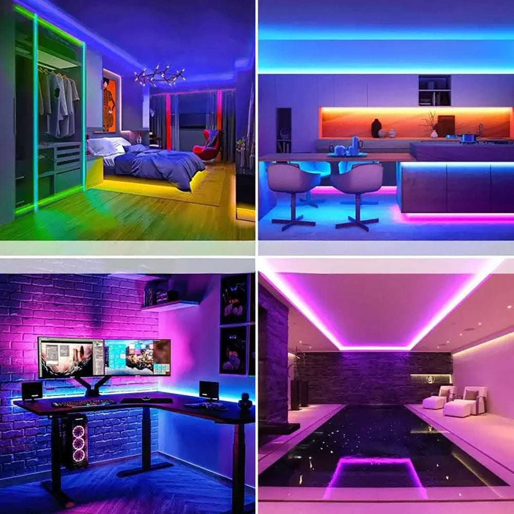 Світлодіодна Led стрічка 2м, з пультом ДУ, від USB, Rgb / Стрічка від повербанка / RGB стрічка для підсвічування