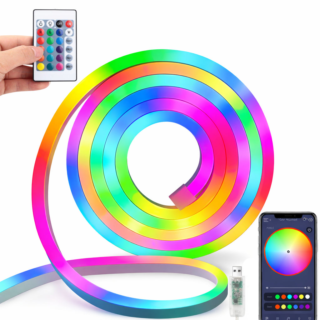 Світлодіодна Led стрічка 2м, з пультом ДУ, від USB, Rgb / Стрічка від повербанка / RGB стрічка для підсвічування
