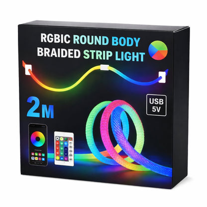 Світлодіодна розумна стрічка шланг, RGB, + пульт / Гнучка неонова стрічка / Стрічка світлодіодна / Підсвічування в кімнату