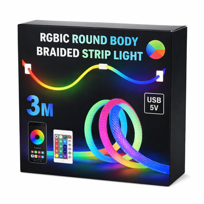 Світлодіодна розумна стрічка шланг, RGB, + пульт / Гнучка неонова стрічка / Стрічка світлодіодна / Підсвічування в кімнату
