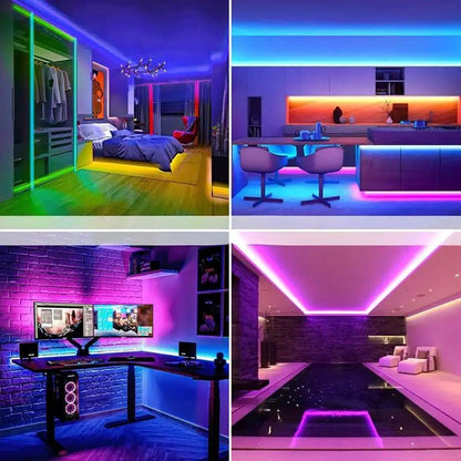 Розумна неонова стрічка від USB, 5 м, пульт + Bluetooth, Rgb / RGB стрічка / Гнучкий неон / Стрічка світлодіодна