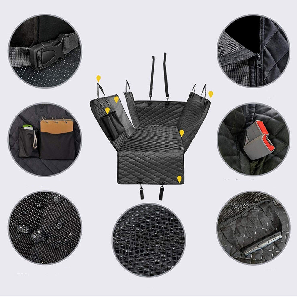 Чохол-гамак автомобільний для перевезення тварин, 120х56 см, Чорний / Накидка на заднє сидіння авто для собак