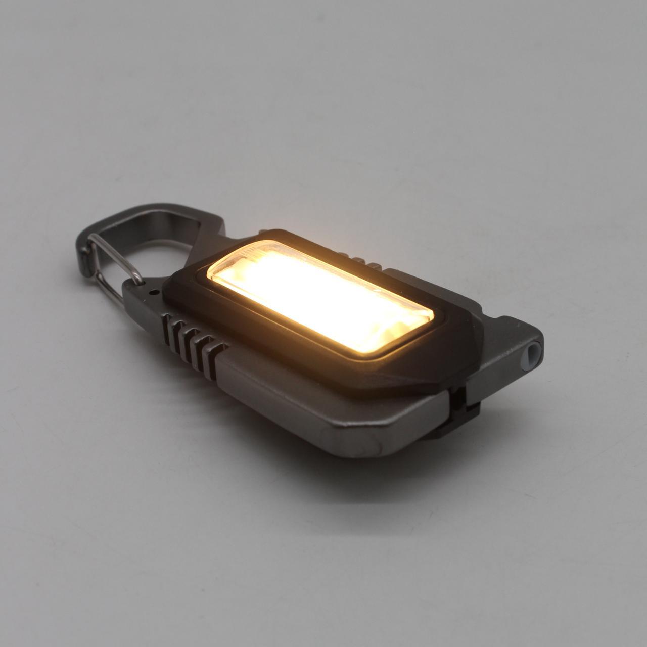 Міні ліхтар брелок з USB та карабіном, 8 LED, / Портативний світлодіодний ліхтарик на ключі