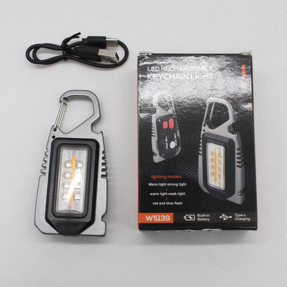 Міні ліхтар брелок з USB та карабіном, 8 LED, / Портативний світлодіодний ліхтарик на ключі