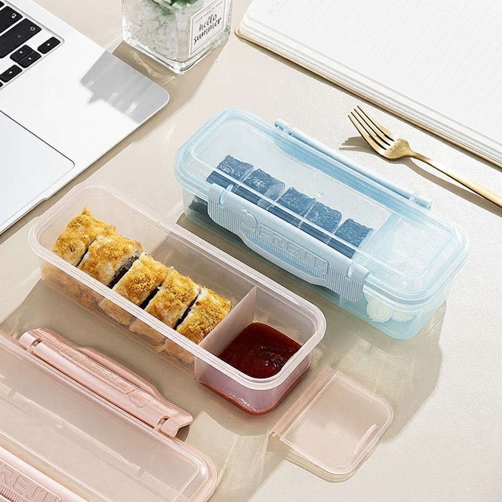 Герметичний контейнер для продуктів 480 мл на 2 секції,19x9.5х6.5 см, / Ланчбокс / Харчовий контейнер / Контейнер для їжі