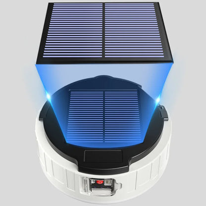 Лампа для кемпінгу із сонячною панеллю, HP-2008 + SOLAR, Білий / Лампа з акумулятором / Акумуляторний ліхтар