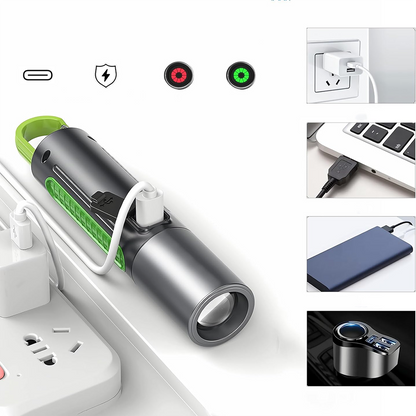 Ліхтарик ручний від USB, BL S507, Чорний / Компактний ліхтарик на акумуляторі / Ліхтар акумуляторний для кемпінгу