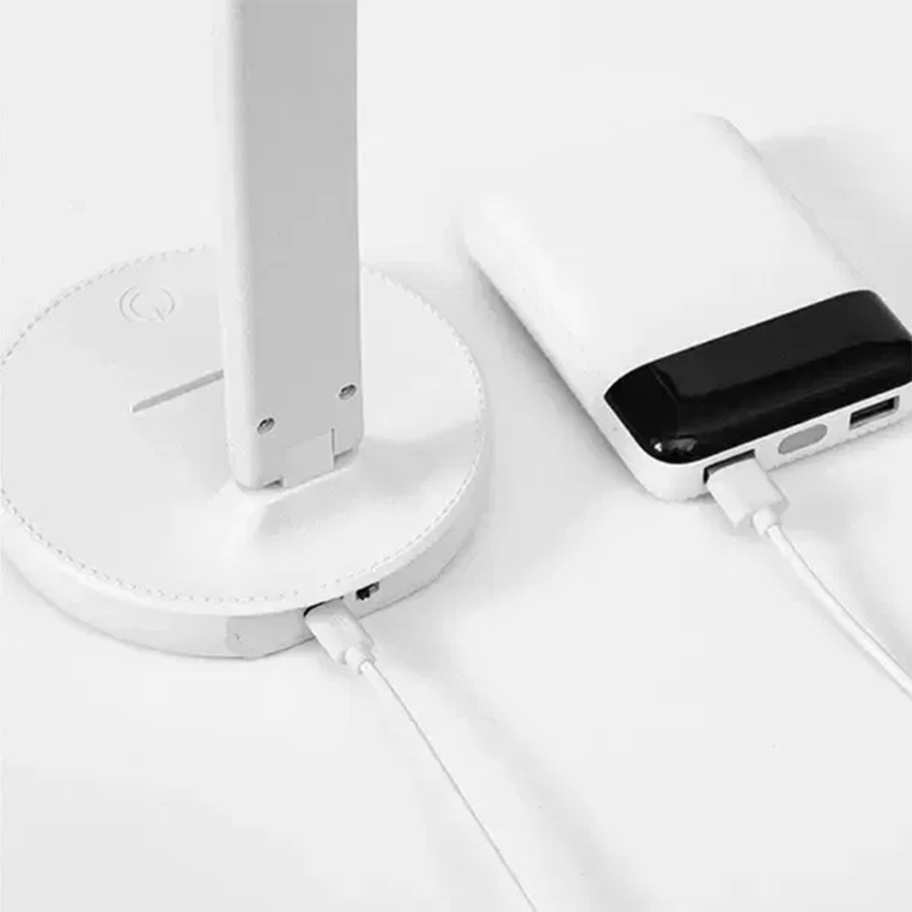 Настільна лампа з підставкою для телефону від USB, BL-3201, Білий / Лед світильник настільний / Настільний нічник