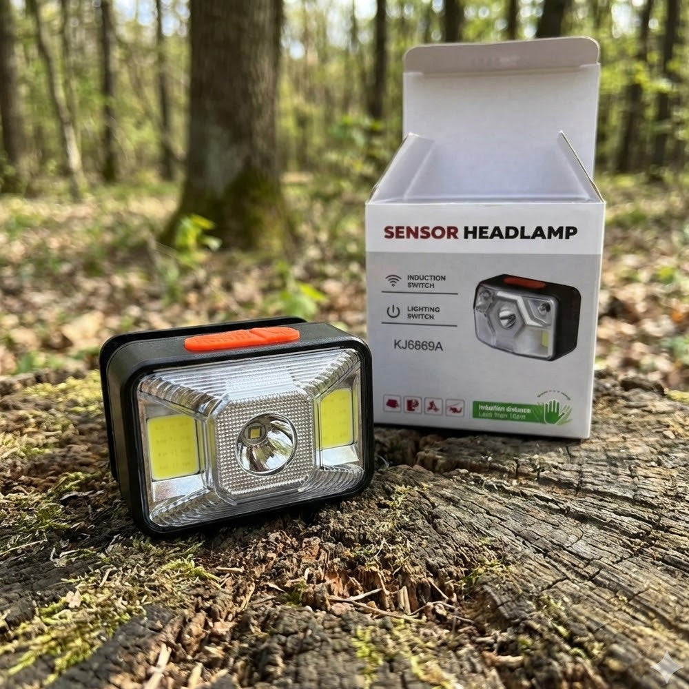 Налобний ліхтар Micro USB Bailong KJ-6869B, Чорний / Світлодіодний ліхтарик на голову / Акумуляторний налобний ліхтарик