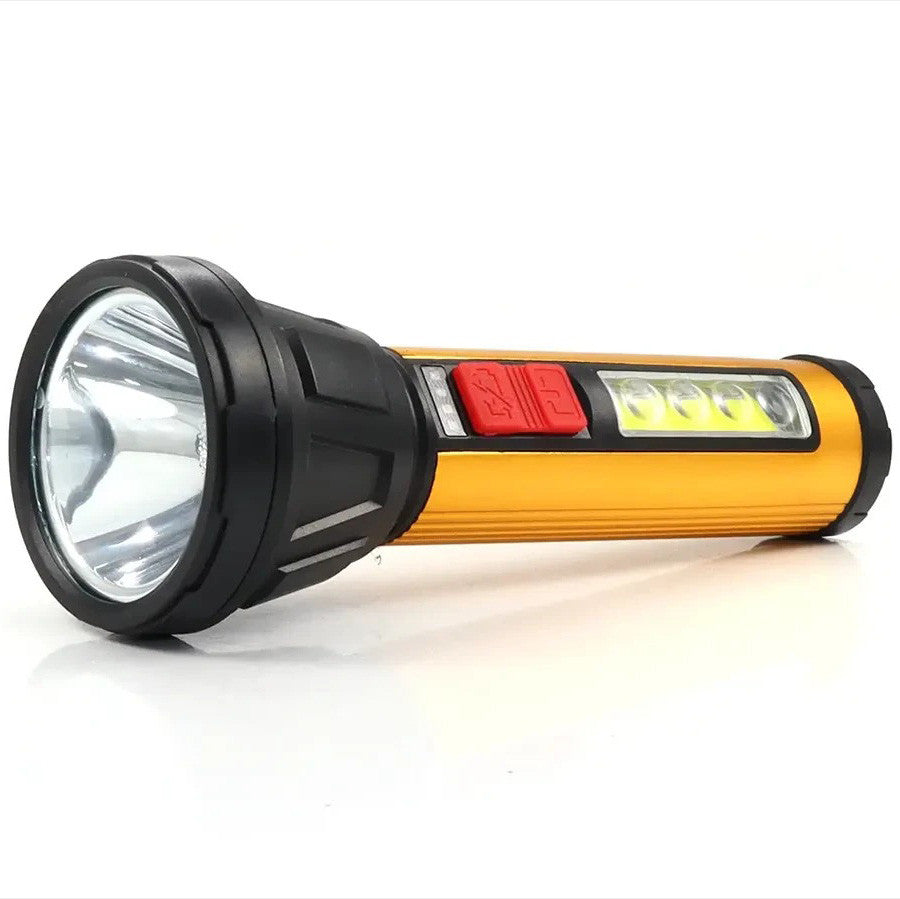 Ручний ліхтар з бічним підсвічуванням 5W, LED + COB, NF-C58, Жовтий / Світлодіодний ліхтар акумуляторний / Ручний ліхтарик