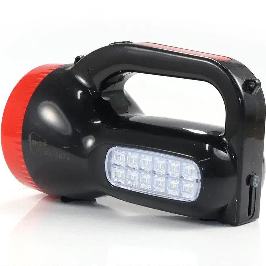 Ручний ліхтар акумуляторний 5W, від мережі 220V, OKGO FA-2623 / Кемпінговий ліхтар LED / Аварійний світильник / Ручний ліхтарик