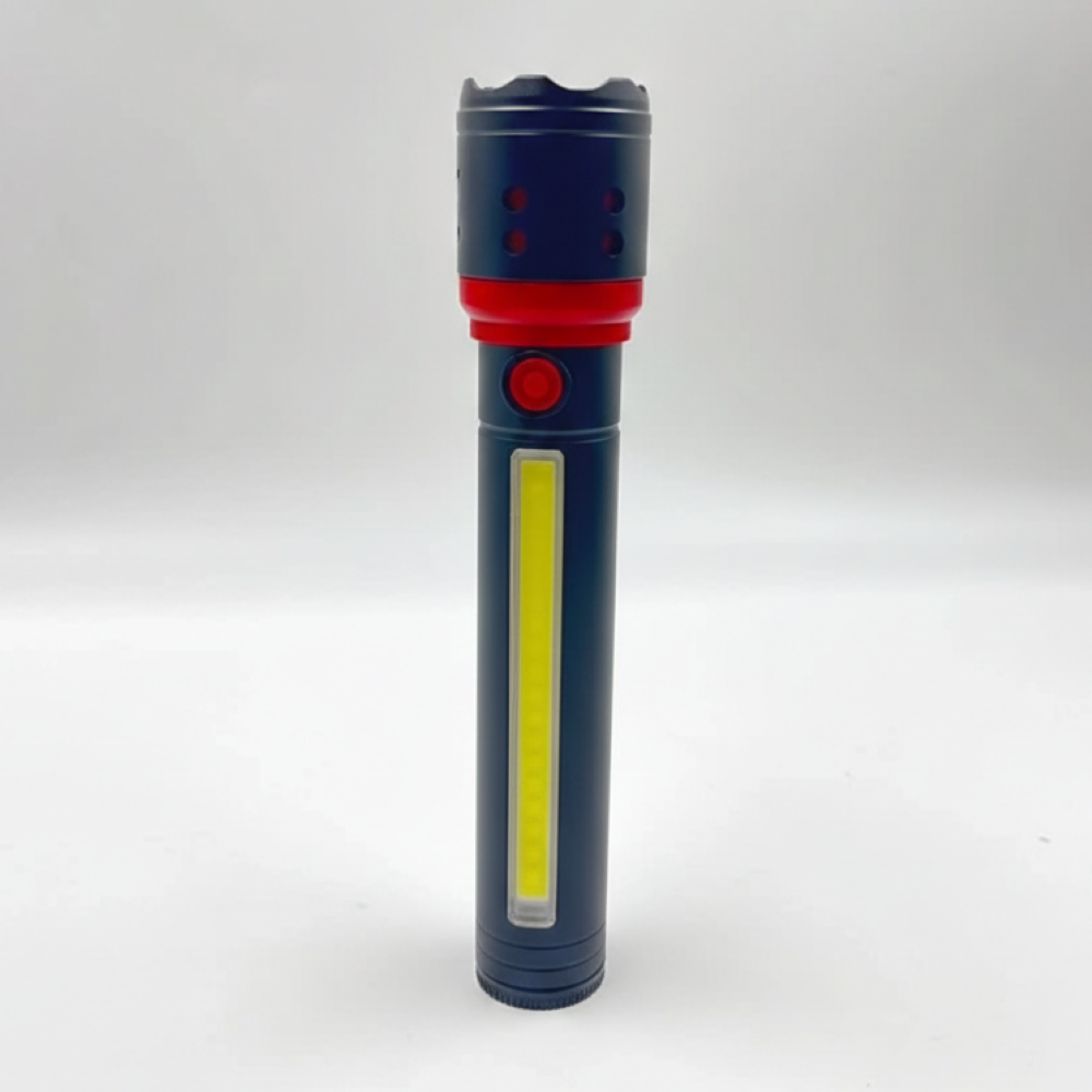 Ручний ліхтар акумуляторний із зумом та бічним світлом, від USB, Bailong BL-F863 / Акумуляторний ліхтарик ручний / LED ліхтар