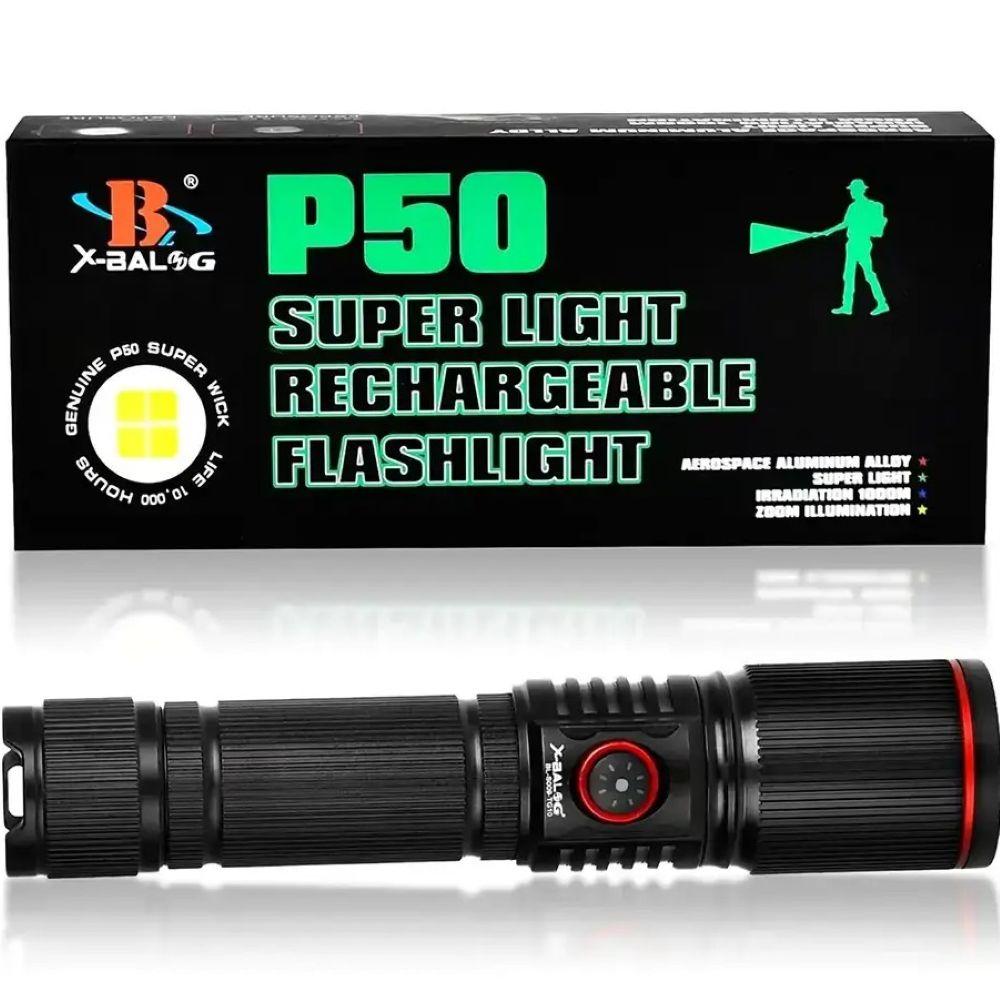 Ручний ліхтар акумуляторний із зумом, від USB, Bailong BL-S009-P50, Чорний / Поліцейський ліхтар / Ліхтар LED