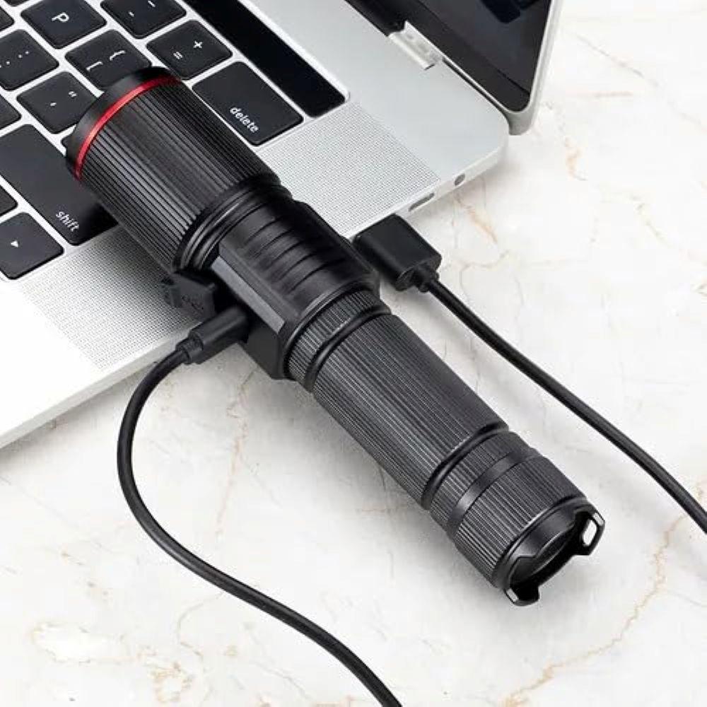 Ручний ліхтар акумуляторний із зумом, від USB, Bailong BL-S009-P50, Чорний / Поліцейський ліхтар / Ліхтар LED