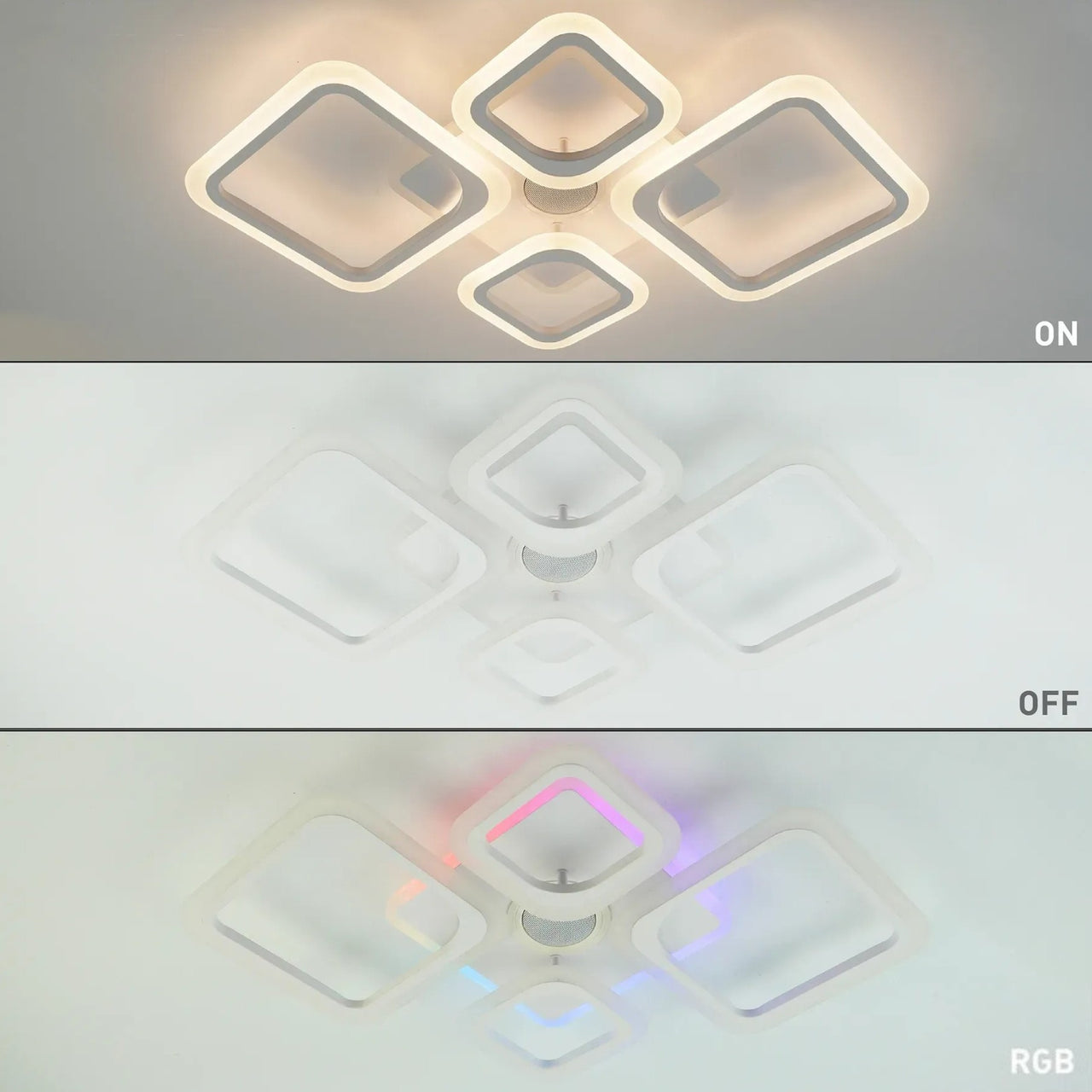 Смарт люстра з колонкою, 85 Вт, 725x460x80 мм, OVAL RGB MUSIC 5S, / Музична LED люстра / Розумна люстра світлодіодна
