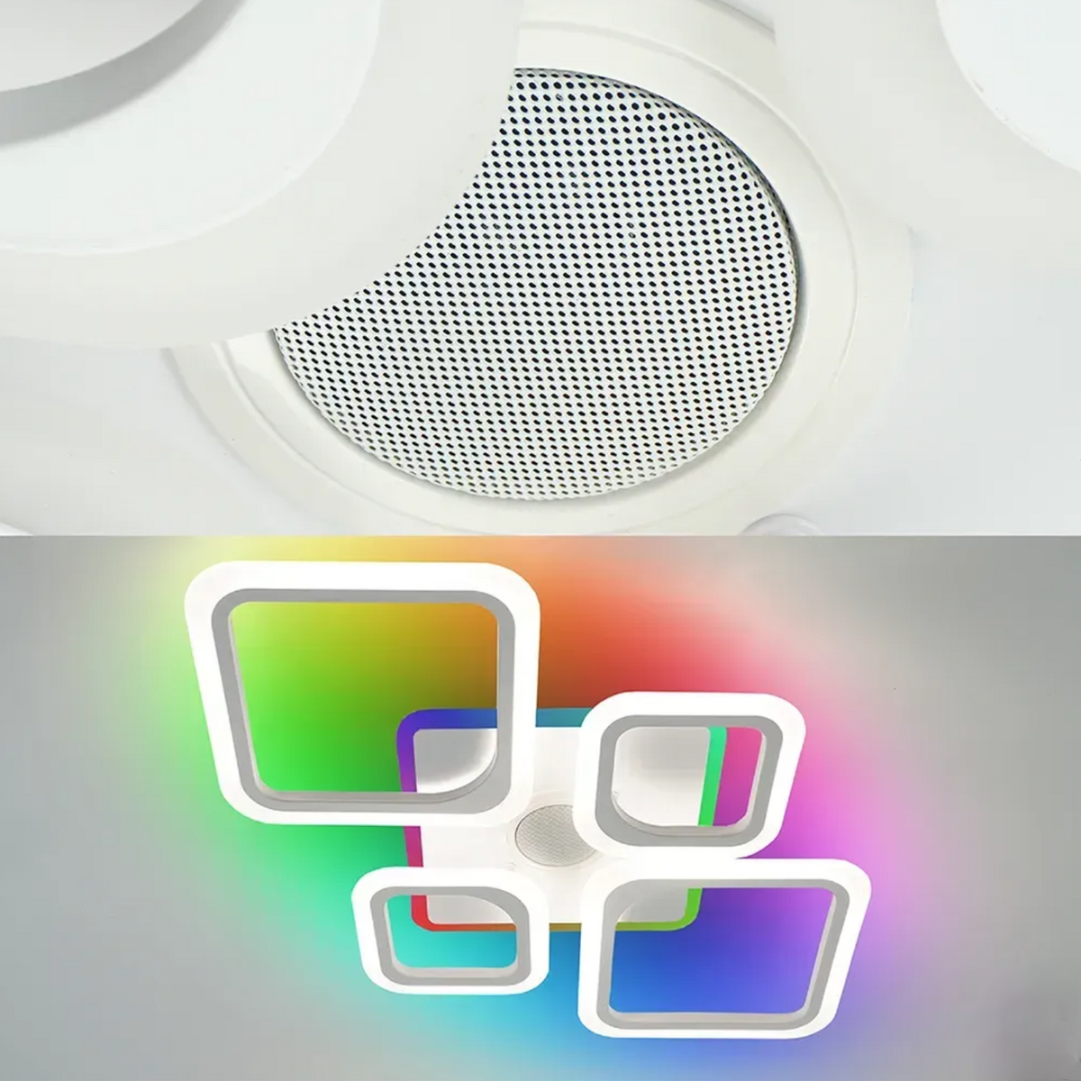 Смарт люстра з колонкою, 85 Вт, 725x460x80 мм, OVAL RGB MUSIC 5S, / Музична LED люстра / Розумна люстра світлодіодна