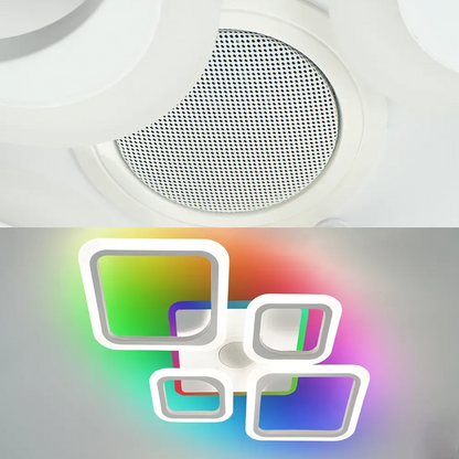 Смарт люстра з колонкою, 85 Вт, 725x460x80 мм, OVAL RGB MUSIC 5S, / Музична LED люстра / Розумна люстра світлодіодна