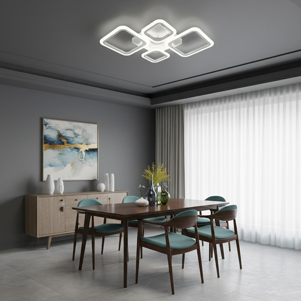 Смарт люстра з колонкою, 85 Вт, 725x460x80 мм, OVAL RGB MUSIC 5S, / Музична LED люстра / Розумна люстра світлодіодна
