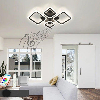 Смарт люстра з колонкою, 85 Вт, 725x460x80 мм, OVAL RGB MUSIC 5S, / Музична LED люстра / Розумна люстра світлодіодна