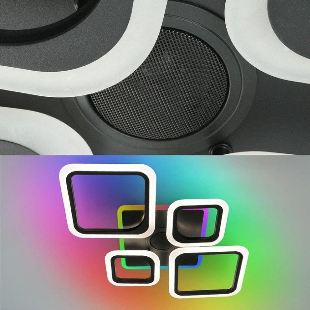 Смарт люстра з колонкою, 85 Вт, 725x460x80 мм, OVAL RGB MUSIC 5S, / Музична LED люстра / Розумна люстра світлодіодна