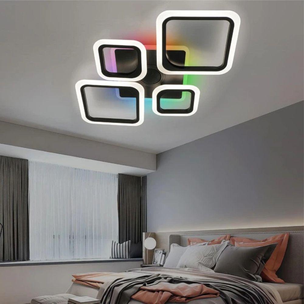 Смарт люстра з колонкою, 85 Вт, 725x460x80 мм, OVAL RGB MUSIC 5S, / Музична LED люстра / Розумна люстра світлодіодна