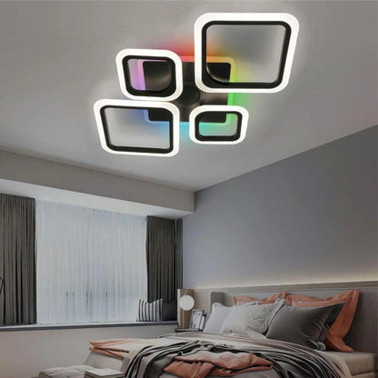 Смарт люстра з колонкою, 85 Вт, 725x460x80 мм, OVAL RGB MUSIC 5S, / Музична LED люстра / Розумна люстра світлодіодна