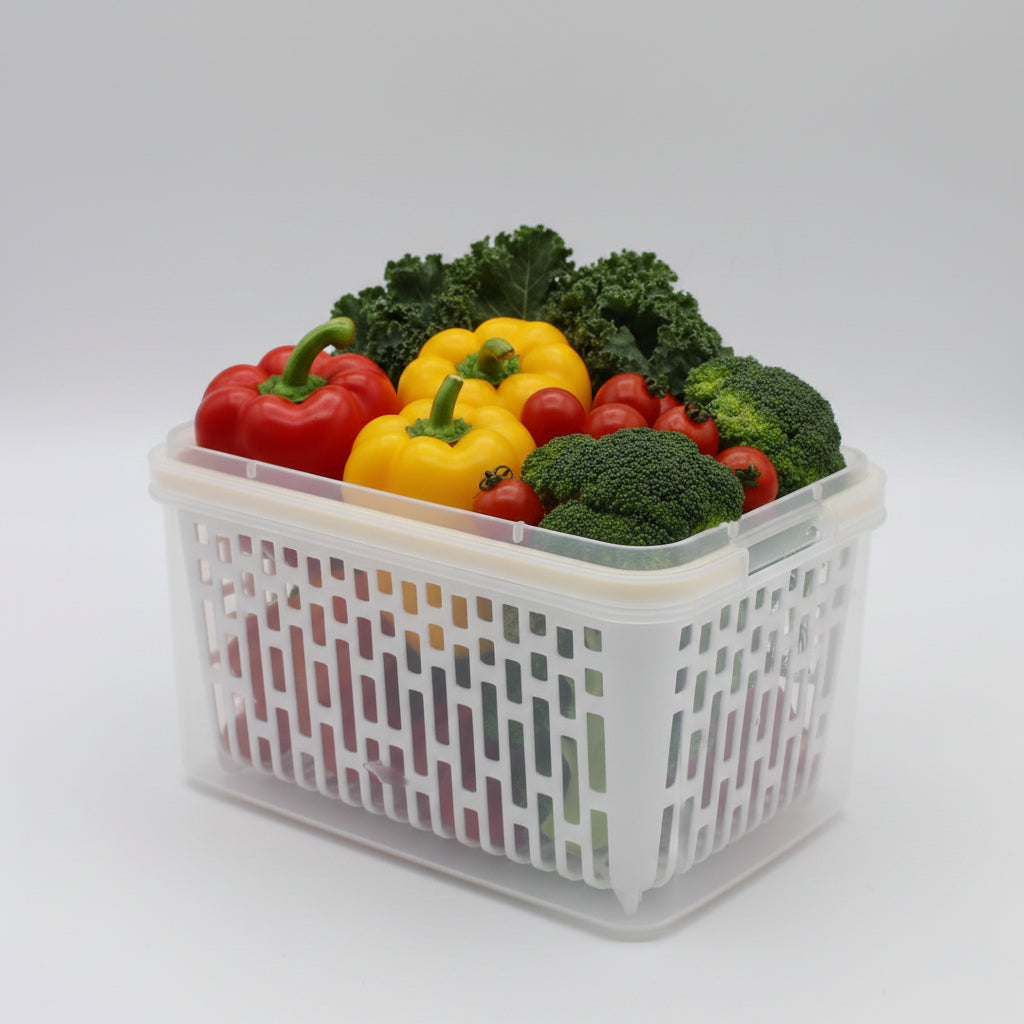 Контейнер для зберігання продуктів, Fresh, Прозорий / Судок зі знімним кошиком / Двошарові пластикові контейнери