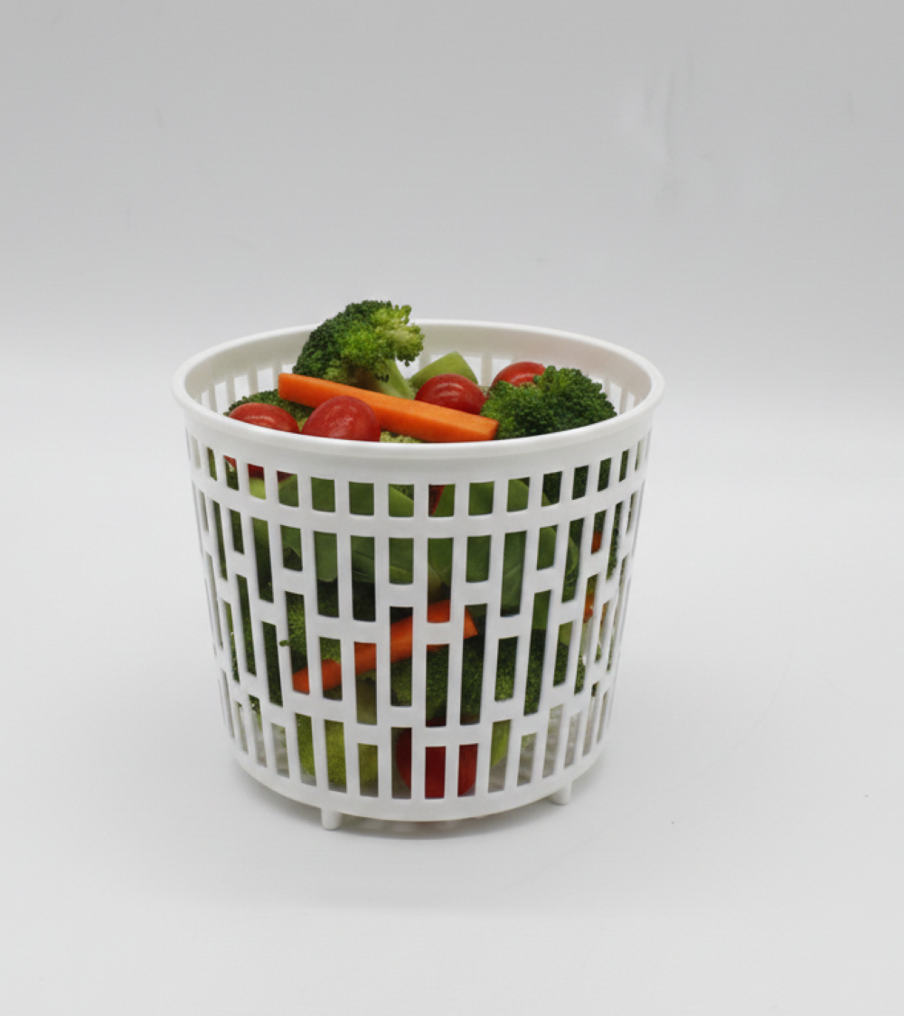 Контейнер для зберігання продуктів 2.2л, Fresh / Судок зі знімним кошиком / Двошарові пластикові контейнери / Круглий судок