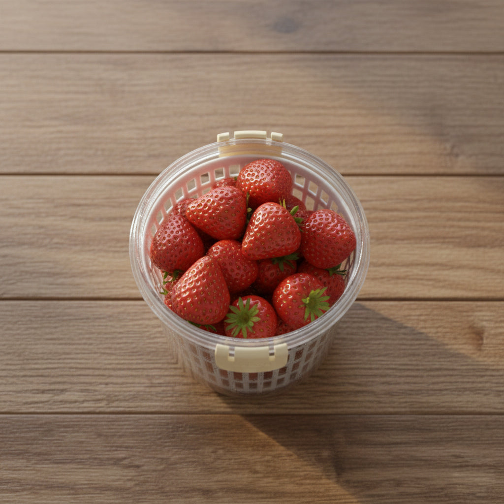 Контейнер для зберігання продуктів 2.2л, Fresh / Судок зі знімним кошиком / Двошарові пластикові контейнери / Круглий судок