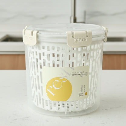 Контейнер для зберігання продуктів 2.2л, Fresh / Судок зі знімним кошиком / Двошарові пластикові контейнери / Круглий судок