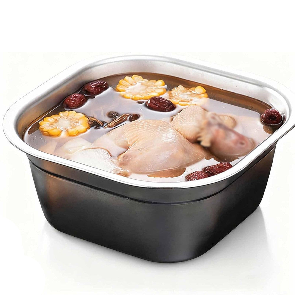 Миска з нержавіючої сталі , Сірий / Кухонна миска для продуктів / Квадратна ємність на кухню