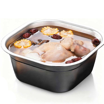 Миска з нержавіючої сталі , Сірий / Кухонна миска для продуктів / Квадратна ємність на кухню