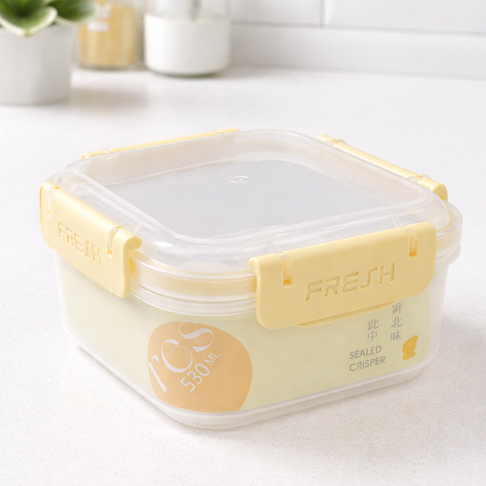 Герметичний харчовий квадратний контейнер Fresh 1,5л 17,5x17,5x8см FRESH / Ланч-бокс / Судок для холодильника з затискачами