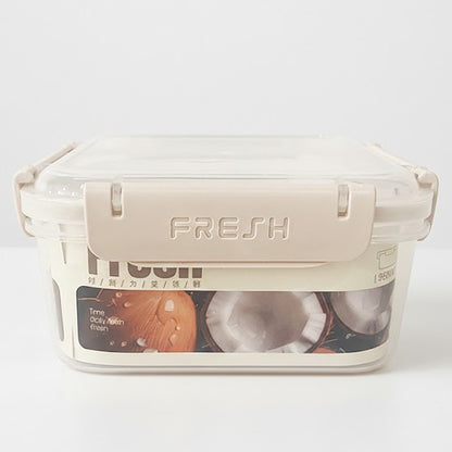 Герметичний харчовий квадратний контейнер Fresh 1,5л 17,5x17,5x8см FRESH / Ланч-бокс / Судок для холодильника з затискачами