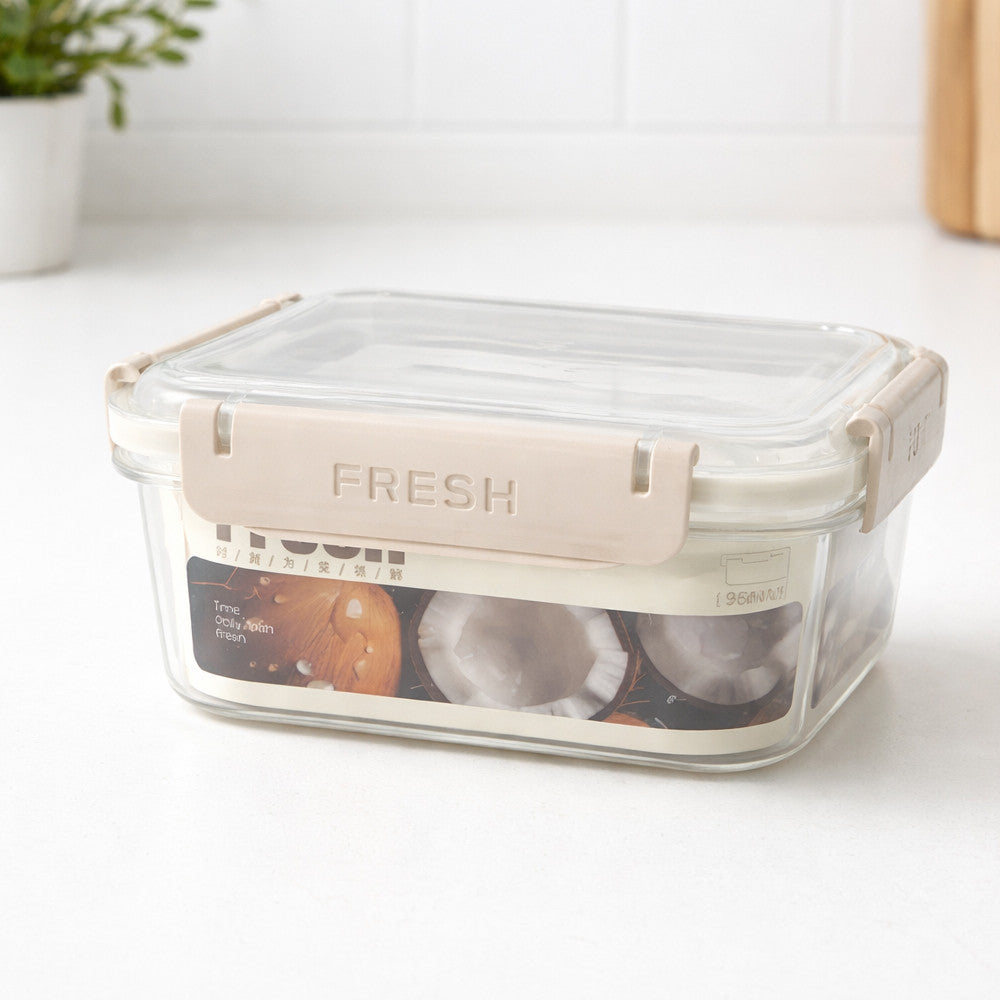 Герметичний харчовий квадратний контейнер Fresh 1,5л 17,5x17,5x8см FRESH / Ланч-бокс / Судок для холодильника з затискачами