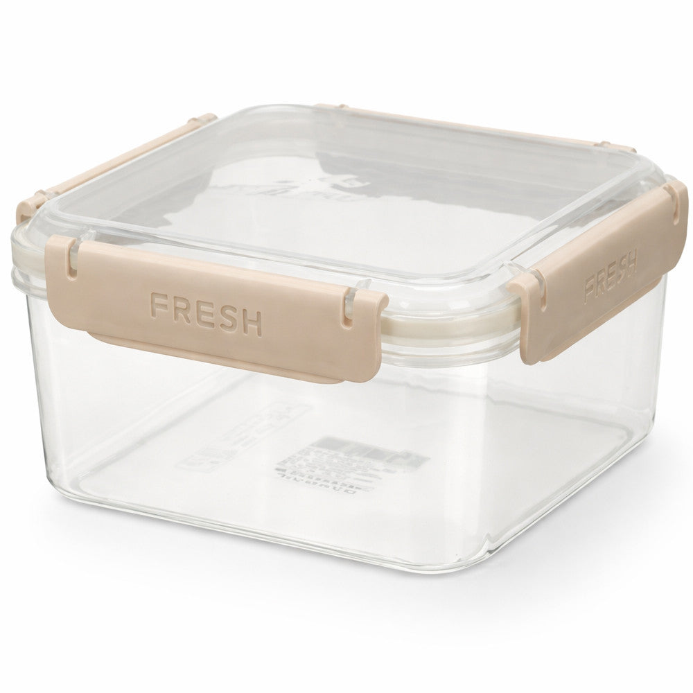 Герметичний харчовий квадратний контейнер Fresh 1,5л 17,5x17,5x8см FRESH / Ланч-бокс / Судок для холодильника з затискачами