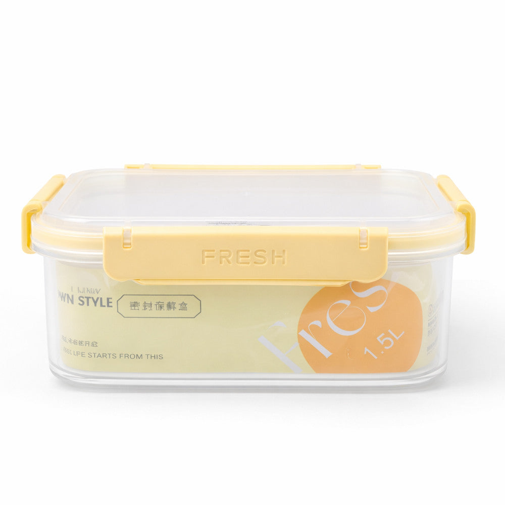 Герметичний харчовий квадратний контейнер Fresh 1,5л 17,5x17,5x8см FRESH / Ланч-бокс / Судок для холодильника з затискачами