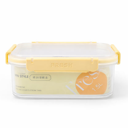 Герметичний харчовий квадратний контейнер Fresh 1,5л 17,5x17,5x8см FRESH / Ланч-бокс / Судок для холодильника з затискачами