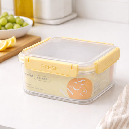 Герметичний харчовий квадратний контейнер Fresh 1,5л 17,5x17,5x8см FRESH / Ланч-бокс / Судок для холодильника з затискачами