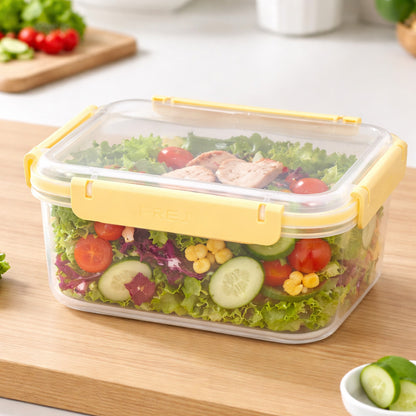 Герметичний харчовий квадратний контейнер Fresh 1,5л 17,5x17,5x8см FRESH / Ланч-бокс / Судок для холодильника з затискачами