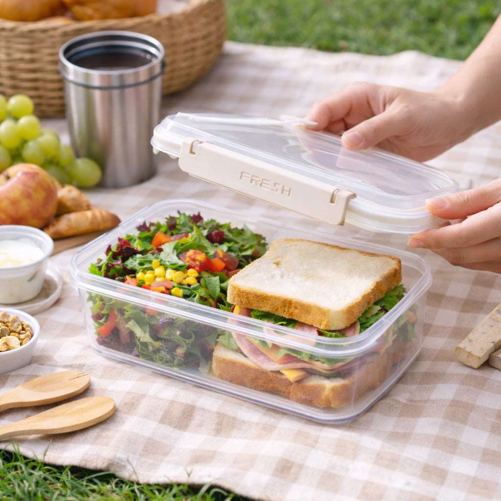 Герметичний харчовий контейнер Fresh 3,35 л з кліпсами 24,5х18х8см FRESH / Ланч-бокс / Контейнер для холодильника з затискачами