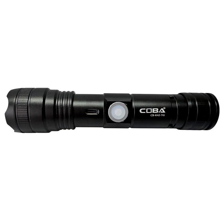 Акумуляторний ручний ліхтарик з магнітом, ZOOM, 3 режими, USB, CB-K42-TG, Чорний / Світлодіодний ліхтарик / Тактичний ліхтарик