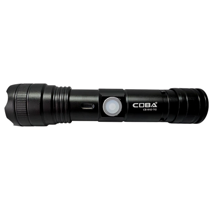 Акумуляторний ручний ліхтарик з магнітом, ZOOM, 3 режими, USB, CB-K42-TG, Чорний / Світлодіодний ліхтарик / Тактичний ліхтарик