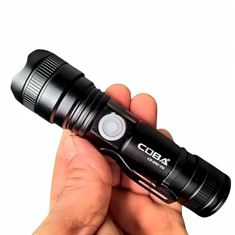 Акумуляторний ручний ліхтарик з магнітом, ZOOM, 3 режими, USB, CB-K42-TG, Чорний / Світлодіодний ліхтарик / Тактичний ліхтарик