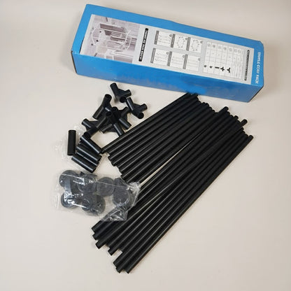 Підлогова шестикутна вішалка для одягу дворівнева з поворотом на 360°, 175х70 см, Чорний / Стійка для одягу на коліщатках