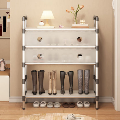 Полка для взуття, 4 яруса, 100x63x28см, SKLM-25, Біла /SLXJ6205T / Шкаф для взуття / Органайзер для взуття