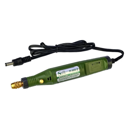 Акумуляторний міні гравер + насадки, 18V, 20W, від USB Slite P-500-2, Зелений / Портативний гравер на акумуляторі