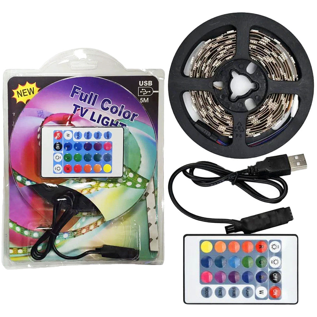 Світлодіодна стрічка з пультом ДК, RGB, USB, Bluetooth, 5м DL60 Pro / Самоклеюча багатобарвна стрічка